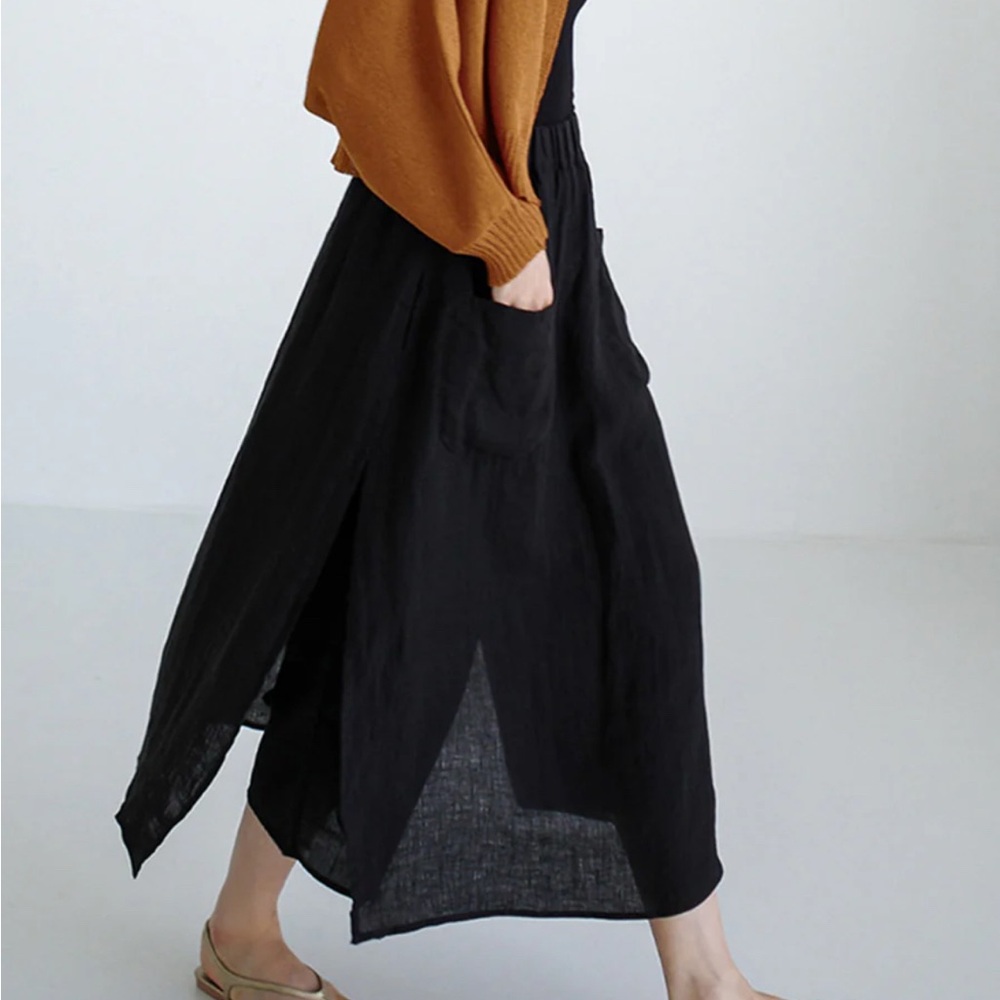 Linen Midi Culotte Pant / Skirt with Pockets